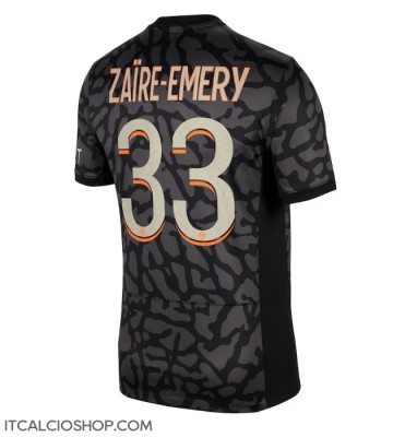 Paris Saint-Germain Warren Zaire-Emery #33 Terza Maglia 2023-24 Manica Corta